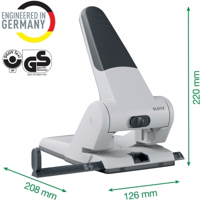 Perforator metalic Leitz 5180 de mare capacitate, partial reciclat, reciclabil, 65 coli